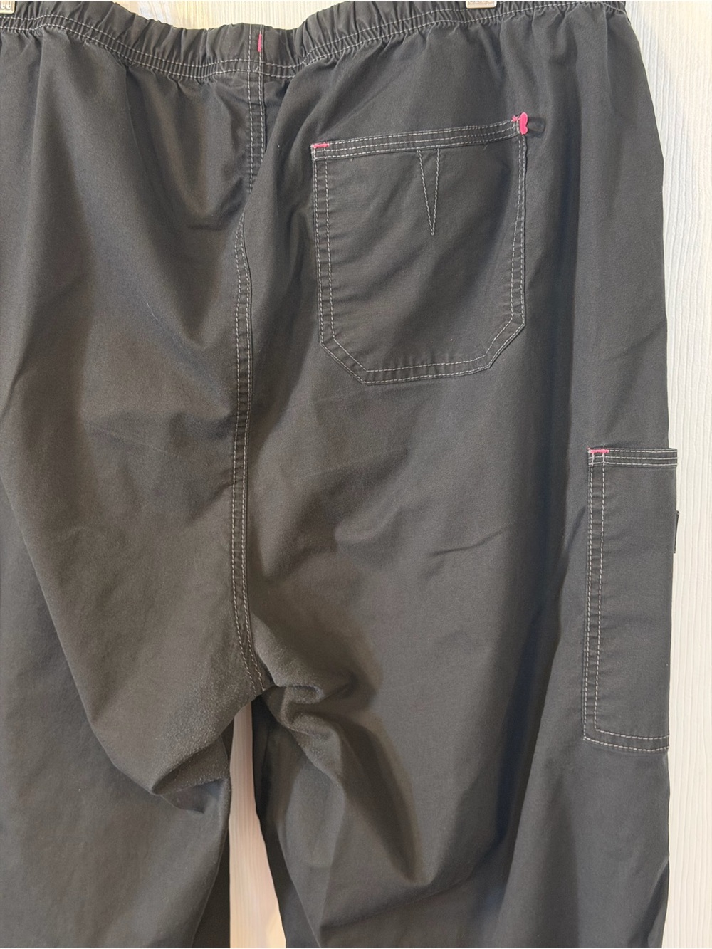 2 Pair WonderWink WonderFLEX Scrub Pants 2XL Tall Black Cargo 5108 - Picture 12 of 14